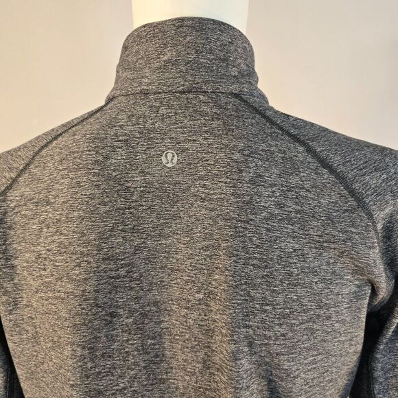 Lululemon Sweat Session 1/2 Zip Sz M Heathered Gray Surge Warm Performance Shirt - Picture 8 of 9